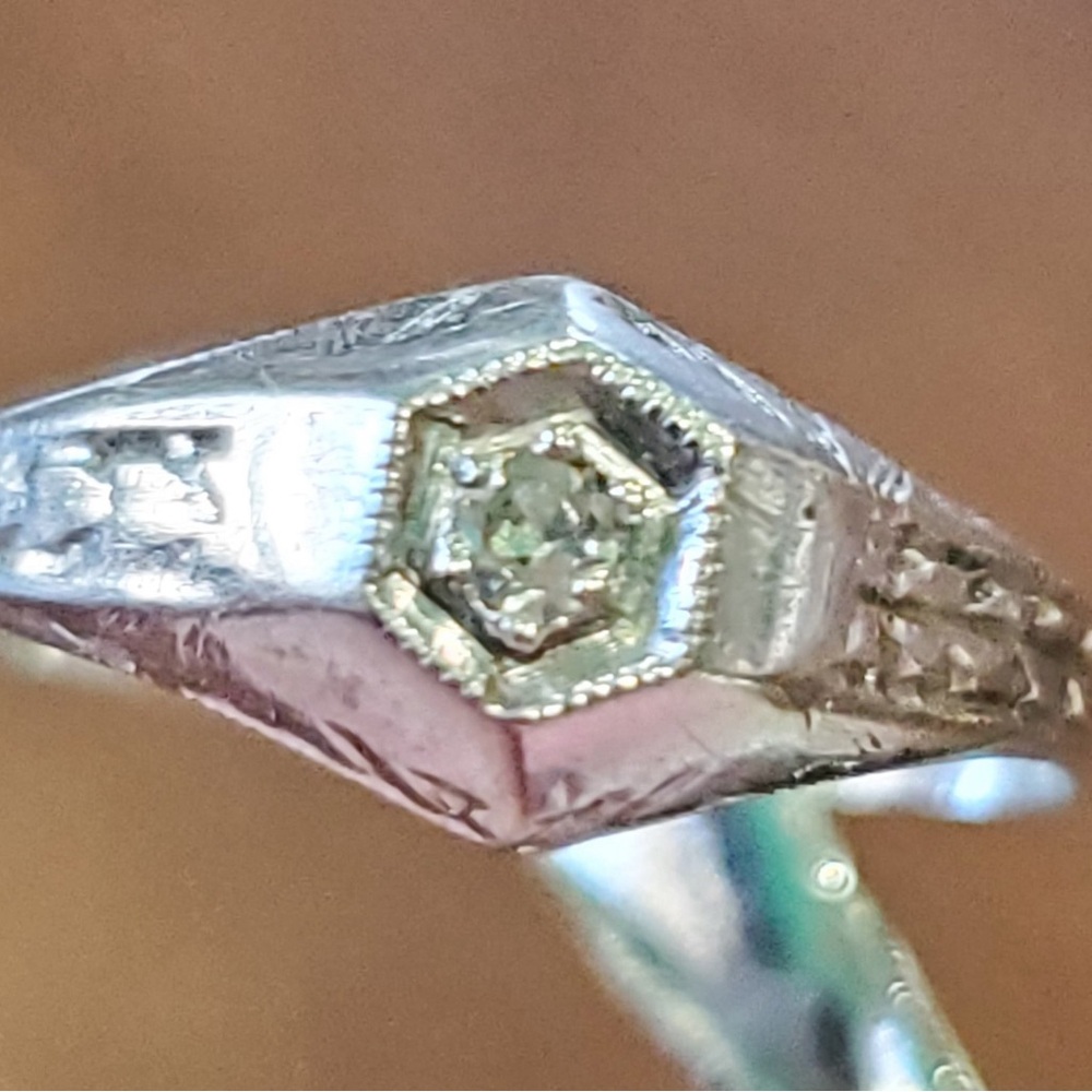 14k White Gold Victorian Diamond Ring 2.75